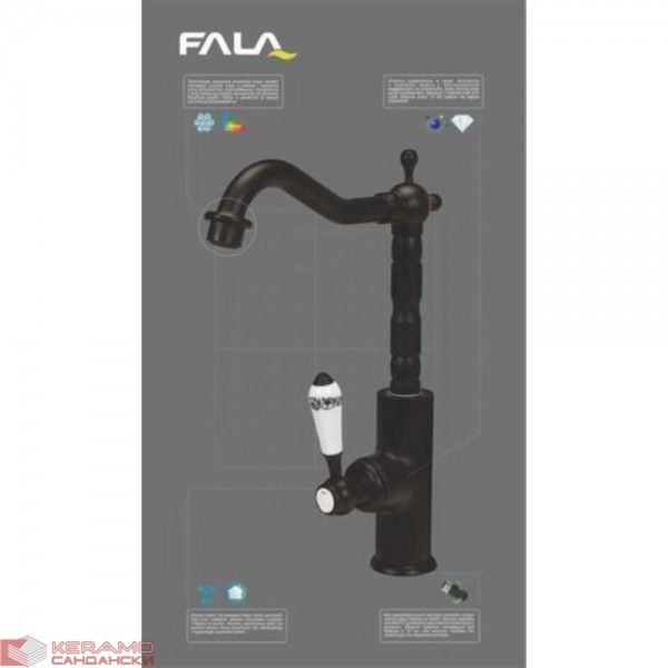 Смесител за кухня висок FALA RETRO BLACK 2