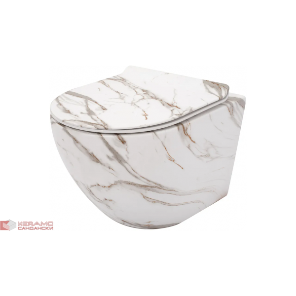 Висяща тоалетна чиния Carlos Marble Matte REA-C8004