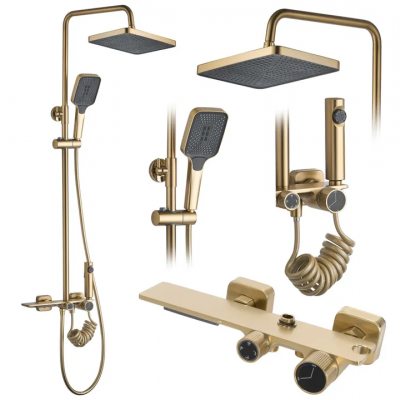 Душ колона Brushed Gold Helix REA-P6621