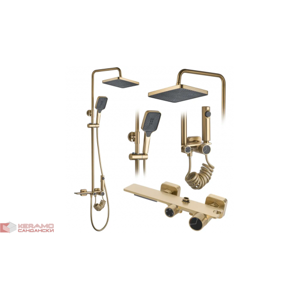 Душ колона Brushed Gold Helix REA-P6621