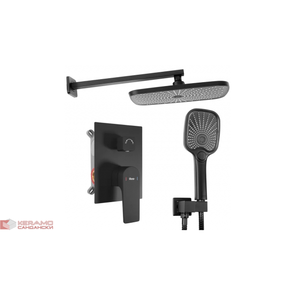 Душ комплект за вграждане Moby Black Matte REA-P2402