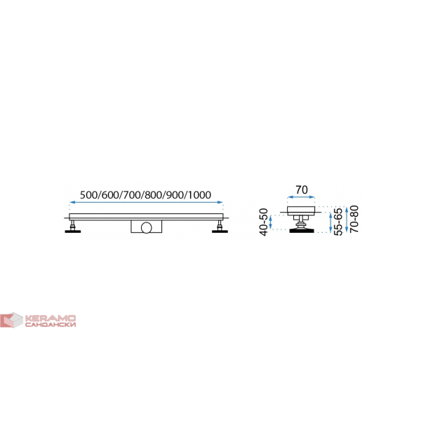 Сифон лентов черен мат 60см REA-G8905