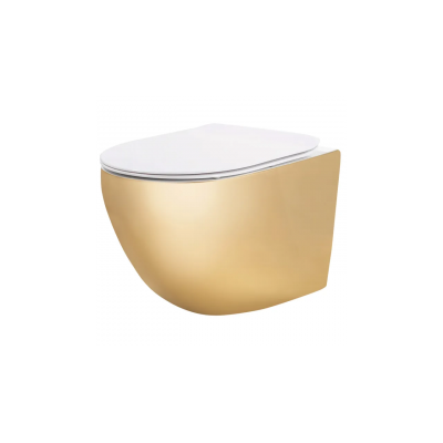 Тоалетна чиния висяща Carlo Mini Rimless Gold White REA-С0669