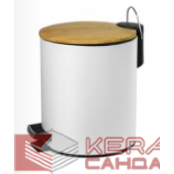 Кош за баня бял и дърво 5л 1555