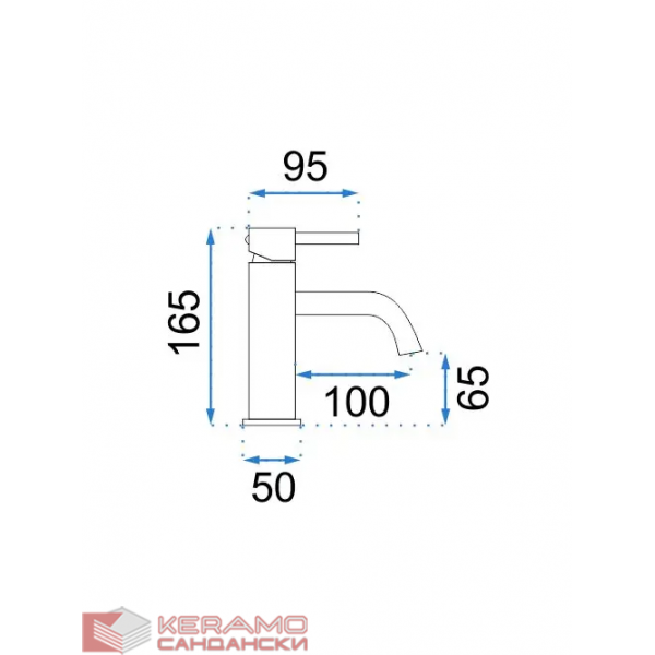 Смесител за мивка Rea Lungo Grip Gun Grey low REA-B8778