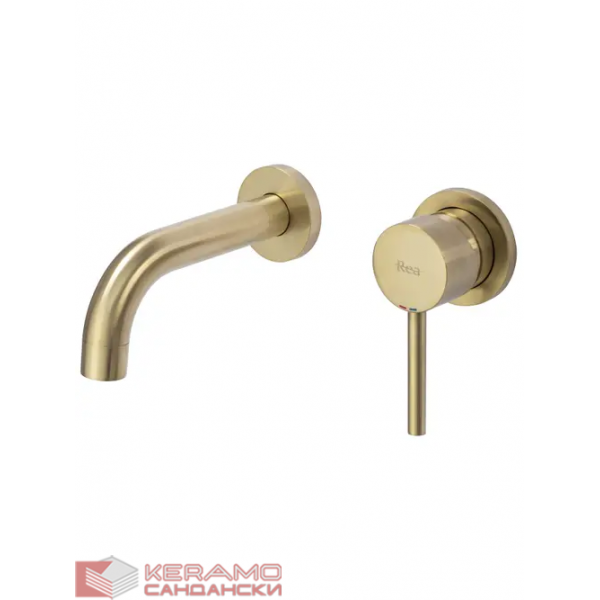 СМЕСИТЕЛ за вграждане Rea Lungo Gold Mat + BOX REA-B8652