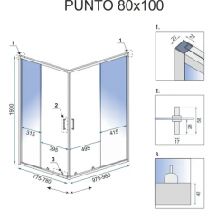 Душ кабина PUNTO BLACK 80x100 REA-K4806