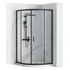 Душ Кабина Овална Look Black 90x90 REA-K7903