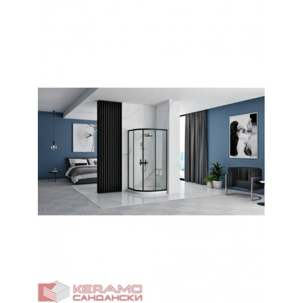 Душ Кабина Овална Look Black 90x90 REA-K7903