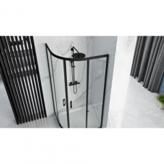 Душ Кабина Овална Look Black 90x90 REA-K7903