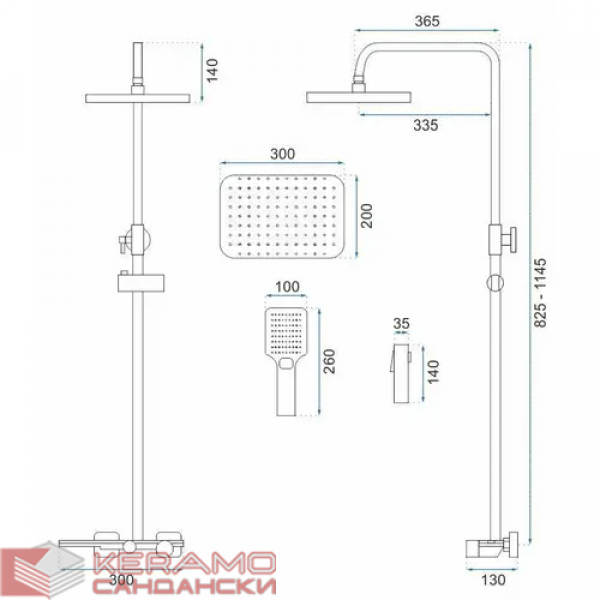 Душ колона Helix Gold REA-P6619
