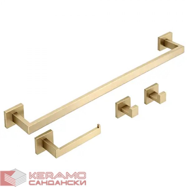 Комплект аксесоари за баня Rio Brush Gold 4 части REA-05013