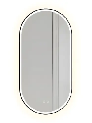 Огледало LED OVL 50x100cm Black HOM-02505
