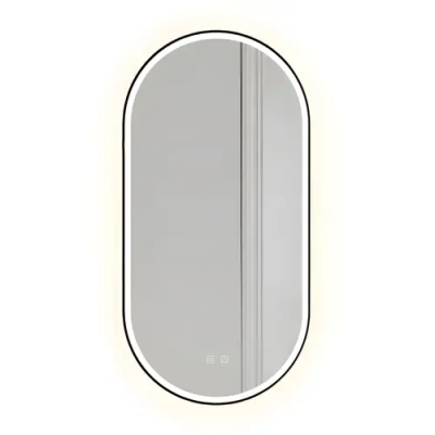 Огледало LED OVL 50x100cm Black HOM-02505