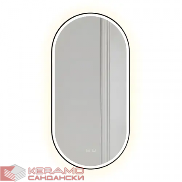 Огледало LED OVL 50x100cm Black HOM-02505