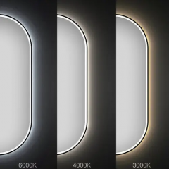 Огледало LED OVL 50x100cm Black HOM-02505