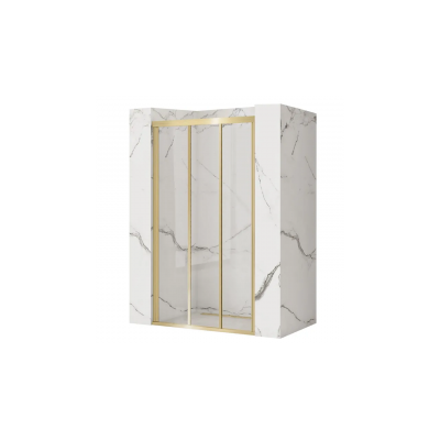 Стъклен параван с три врати brushed gold 100cm REA-K2500