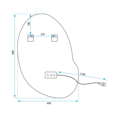 ОГЛЕДАЛО LED 80X60CM CLOUD HOM-05504