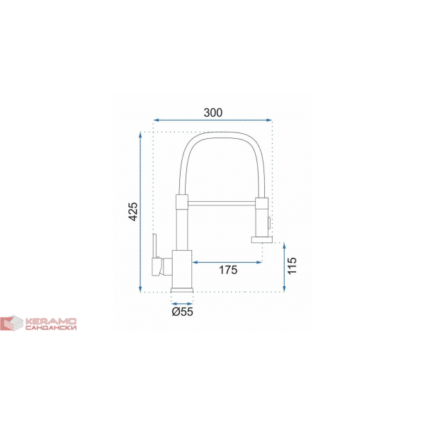 Кухненски смесител Colin Chrome Rea-B0417