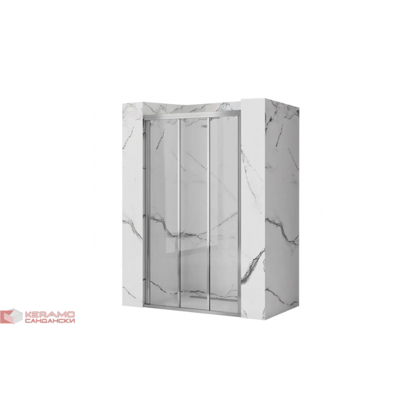 Стъклен  Параван с 3 врати Alex Chrome 100 см Rea-K0546