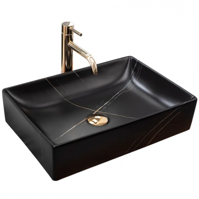 Мивка върху плот Inga Black Marble Rea-U8006