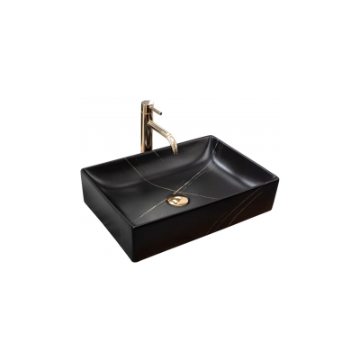 Мивка върху плот Inga Black Marble Rea-U8006