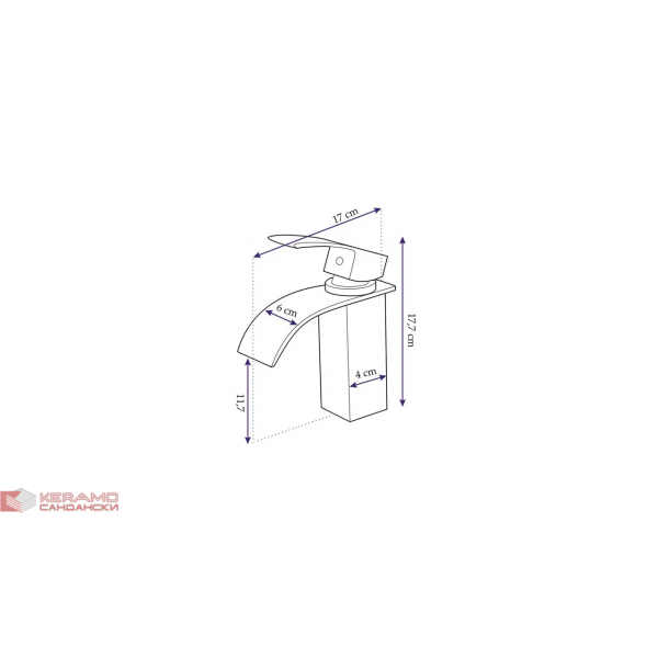 Смесител за умивалник черен мат Falcon Rea-0253