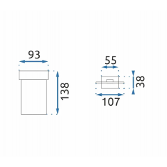 Стенна четка за тоалетна черна Oste 07 REA-80050