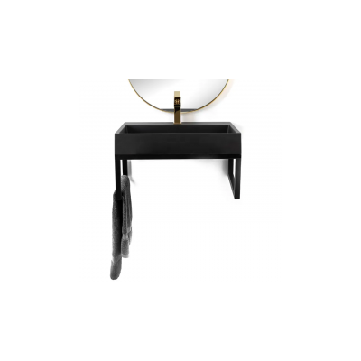 Мивка със рамка мраморен композит Goya Black Matte 60 cm Rea-U8779