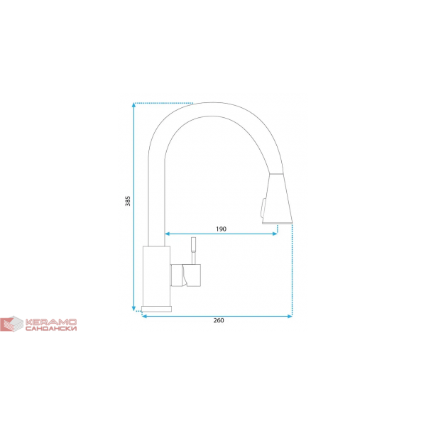 Смесител за кухня сатен Cross REA-B5308