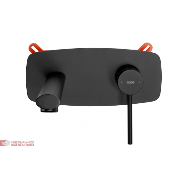 Смесител стенен за вграждане черен мат Oval REA-B8860