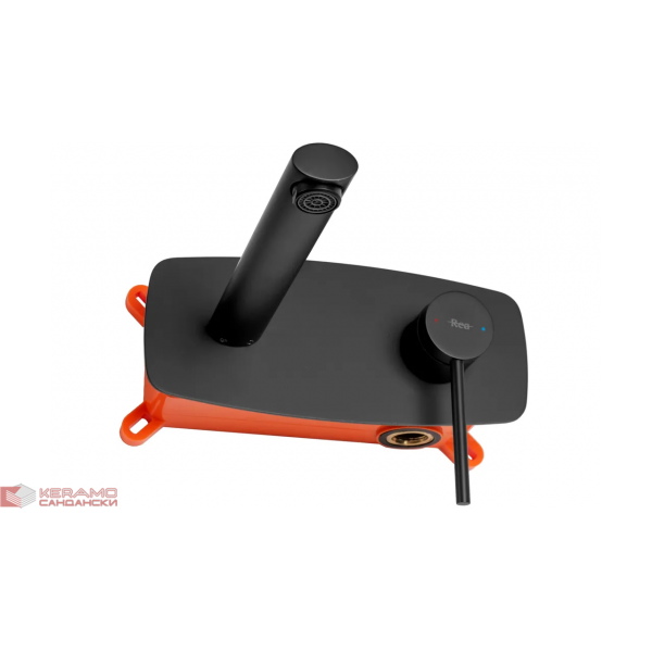 Смесител стенен за вграждане черен мат Oval REA-B8860