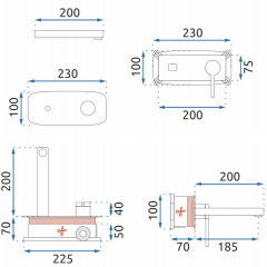 Смесител стенен за вграждане черен мат Oval REA-B8860
