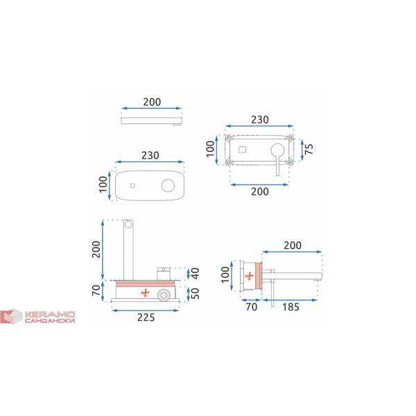 Смесител стенен за вграждане черен мат Oval REA-B8860