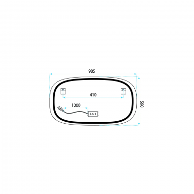 Огледало LED 100x60cm TOP-4 HOM-01523
