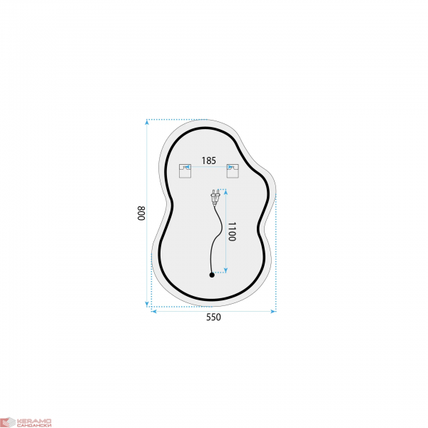 Огледало LED UNO DOUBLE 80x55 cm HOM-01516