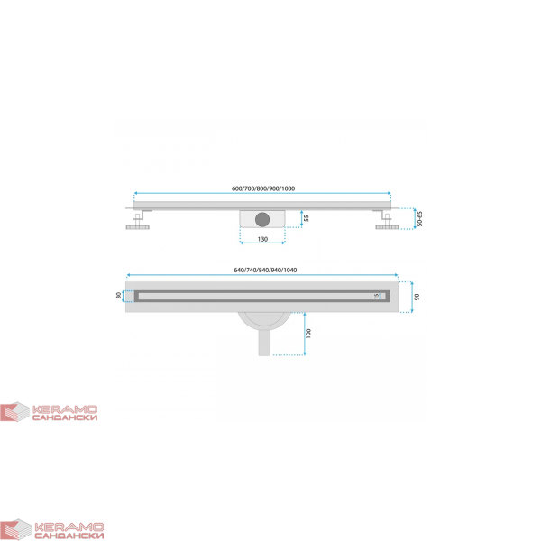 Линеен сифон NEOX PRO BRUSHED COPPER 100 REA-G4804