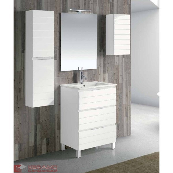 Шкафове  за баня от МДФ LANTANA   70/60/45 White gloss