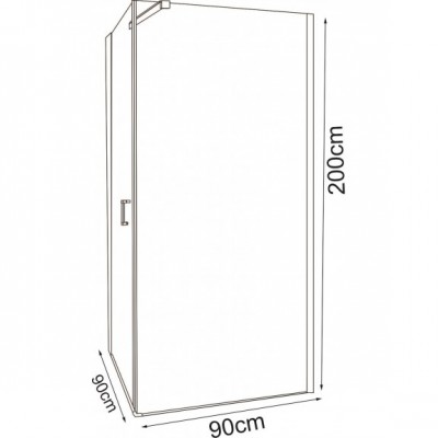 Душ Кабина ICL157R дясна квадратна 90/90
