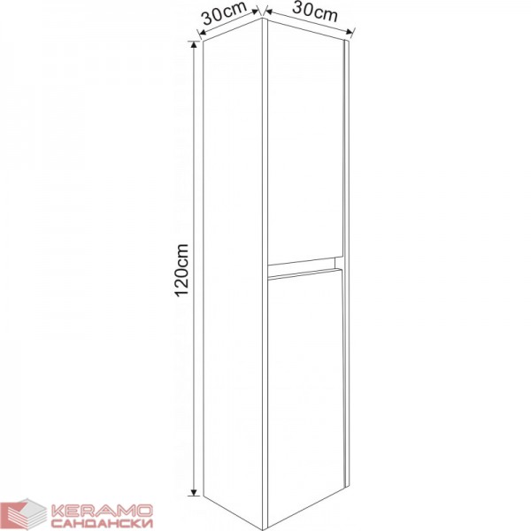 Шкаф колона за баня  ICP 3012W бяла