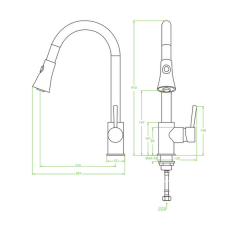 Смесител за кухня Daru  BLD 769D черен