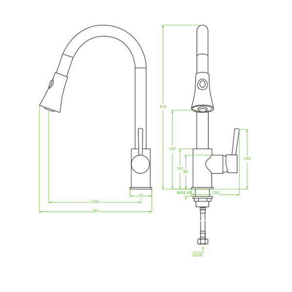 Смесител за кухня Daru  BLD 769D черен