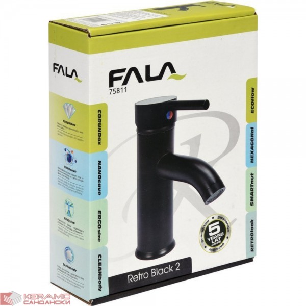 Смесител за мивка Fala Retro Black 2 75811 черен мат