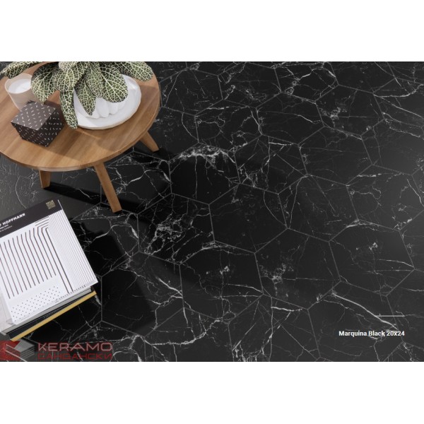 Гранитогрес Marquina black hexagonal  20/24