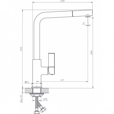 Смесител за кухня стоящ ICF 718650 GREY