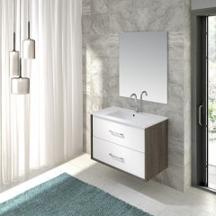 Шкафове  за баня от МДФ ATRANIS 90/60/45 Castano  Pino white