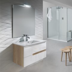 Шкафове  за баня от МДФ CUNEO  70/60/45 Siroko  White gloss