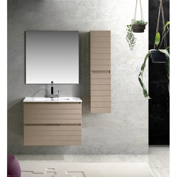 Шкафове  за баня от МДФ LANTANA   80/60/45 Champagne metal