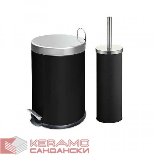 Кош и четка сет черно и хром 350952