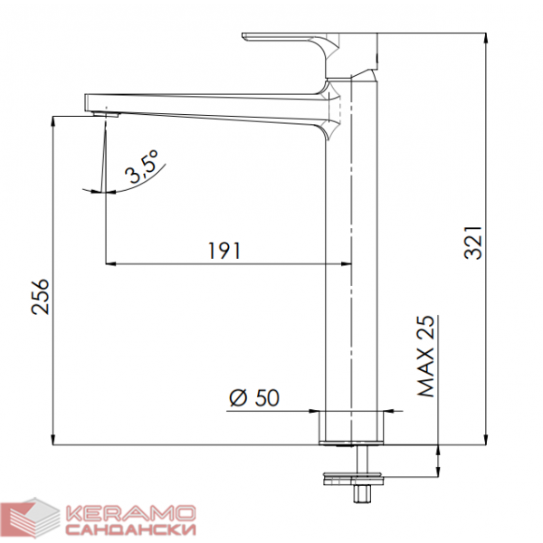 Смесител за умивалник висок Reflex RX607BCR хром